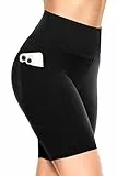 TNNZEET Radlerhose Damen Hohe Taille Kurze Sporthose Leggings Blickdicht Sommer Shorts Yoga Hose für Gym Sport (Schwarz-1,S-M)