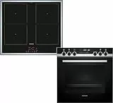 Siemens PQ521DB2ZM, iQ500 Einbau-Herd-Set, Bestehend aus HE578BBS4 Herd, 60 x 60 cm, Pyrolyse Selbstreinigung und Backautomatik, EM645CQB6E Induktionskochfeld, Kombi-Induktion, Edelstahlrahmen