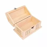 JUMPLAWN Holz Spardose Haus Form Selbstgemacht Für Kinder Kreativ Bemalbar Pädagogisches Spielzeug Zum Aufbewahren Und Sparen