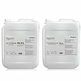 hd-line 5000 ml Glycerin E422 + 5000 ml Propylenglykol E1520, Perfekt für DIY, Pharmaqualität Reinheit, Lebensmittelqualität, Raw Material VG + PG, Rein, Vegan, Ph. Eur/USP