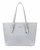 Princely London Shopper Beverly Medium - Stylische Handtasche Damen - Geräumige Shopper-Tasche mit Reißverschluss & Innenfächern - Kreidegrau