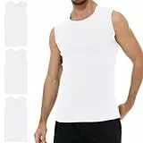 YouShow Unterhemd Herren Weiss Tank 100% Baumwolle Business Classic Ärmellos Top 3er Pack XXL