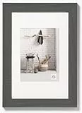 walther design Bilderrahmen grau 30 x 40 cm mit Passepartout, Home Holzrahmen HO040D