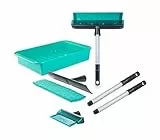 Genius Fensterwischer-Set 8 TLG - Fensterputzer + Handgriff, Wanne & Mikrofaserbezug | Fenster-Reiniger für glänzend und streifenfreie Sauberkeit an Fenster, Fließen + Autoscheibe