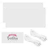 MIPIACE 2 Set 120x60cm Blanko Banner Leeres Banner Weiß mit ösen Polyester Banners Selbst Gestalten mit 10m Hängendem Seil für Geburtstag Jugendweihe DIY Painting Outdoor Bussiness Aktivitäten Display