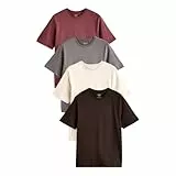 NEXT Herren T-Shirts aus 100% Baumwolle im 4er-Pack Braun/Creme/Rost/Neutral L