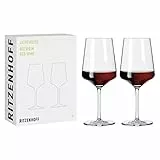 RITZENHOFF 6111005 Rotweinglas 500 ml - Serie Lichtweiss - 2 Stück im Geschenk-Set - stilvoll-modern - Made in Germany