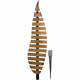 dobar® Green Label Rankhilfe Abstractus in Blattform zweifarbig aus Holz - Rankgerüst stehend mit Pfahl für Garten - Pflanzstütze für Kletterpflanzen