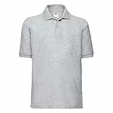 Fruit of the Loom PureDay Poloshirt Kinder - gerade geschnitten - sportlich - Grau meliert - 152
