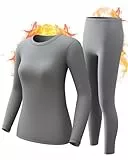 CL convallaria Thermounterwäsche Damen Atmungsaktiv Thermoaktiv Funktionsunterwäsche Innenfleece Skiunterwäsche Weich Thermo Unterwäsche Set