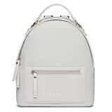 Bugatti Ella Rucksack klein für Damen, modischer Tagesrucksack in Saffiano-Art aus Kunstleder, beige