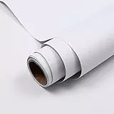 Hode Klebefolie Möbel Weiß Matt 40X300cm, Möbelfolie Weiß Selbstklebende Folie für Möbel Fensterbank Wände Schrank Wasserdicht Modern Schutz Folie Küchenfolie Schutzfolie Weiss