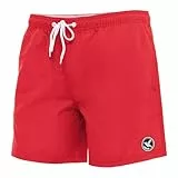 Ladeheid Badehose Herren Bequeme Badeshorts Lang mit Seitentaschen und Schnürchen, Badeshorts Herren mit Netzfütterung – Perfekt für Sommer, Strand und Schwimmbad – LA40-128 (Rot, 5XL)