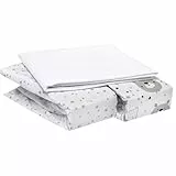 FlyIdeas 3-teiliges Spannbettlaken-Set – 2 Spannbettlaken aus 100% Baumwolle & 1 wasserdichter Matratzenschoner – Atmungsaktiv & Hypoallergen (Cute Bears, 50x83 cm)