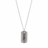 Emporio Armani Herren-Edelstahl-Halskette mit Karabinerverschluss, Kühles Silber