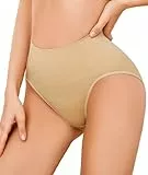 SIMIYA Shapewear Damen Bauchweg Unterhose Slips Bauchkontroll String Tanga Miederhose Hohe Taille Miederpants Elastisch Body Shaper Höschen Nahtlose Unterwäsche Formender(Beige, XL)