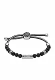 Diesel Armband Für Männer Perlen, 16.5Cm-25Cm Schwarzes Halbedelstein-Armband, DX1151040