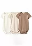 Tiny One Kurzarm Body Baby im 3er-Pack | 6–12 Monate | Baby Kleidung aus Bio-Baumwolle | Weich & Elastisch Baby Body | Sommer Basic