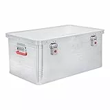 STIER Alubox, Aluminiumbox 85L, Staub- und spritzwasserresistent mit Gummidichtung und 2 Klapphandgriffen, Alukiste mit Spannverschluss, zuverlässige geruchsneutrale Aufbewahrung