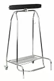 APS Tret-Beutelhalter, handkontaktloser Mülleimer mit Trittmechanismus, Trittmülleimer mit 2 Lenkrollen, geeignet für Müllbeutel bis 120 Liter, BxTxH: 59 x 43 x 96 cm, Edelstahl