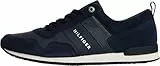 Tommy Hilfiger Herren Runner Sneaker Iconic Leather Suede Mix Runner Sportschuhe, Blau (Midnight), 43