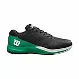 Wilson Rush Pro Ace Clay Herren-Tennisschuhe, Sichere Passform, Dynamische Unterstützung, Atmungsaktives Mesh, Ideal für Sandplätze, Schwarz/Bosphorus/Weiß, Größe 9,5