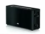 Braun Household HT 3110 BK Toaster | Langschlitz | Extrabreite Toastkammer | Herausnehmbare Krümelschublade | Aufwärm- Und Auftaufunktion | 7 Röstgrade | Separater Brötchenaufsatz | Schwarz