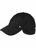 bugatti Puffer-Basecap mit Ohrenklappen | Hutgröße 57, 59, 61 | Unifarben | Aus Kunstfaser Black