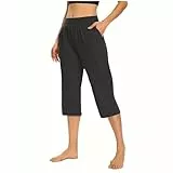 KOG 3/4 Hose Damen Cargohose Casual Sommerhose Baumwolle Musselin Cargo Hose Frau Jogginghose Basic Yogahose Rot Schlaghose Kurzgröße Boulderhose Outlet Angebote Dunkelgrau XXL