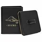 COOK CONCEPT, BT6810, Elegant Metal Box for Sugar, chic and modern Design, airtight for optimal Preservation, ideal for The Kitchen, Size: 15x10 cm, Color: Black and Gold