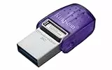Kingston DataTraveler microDuo 3C USB-Stick 128GB USB Gen 3 Type-C und Type-A - DTDUO3CG3/128GB, Lila + Silber