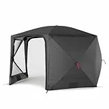 qeedo faltbares Schnell-Aufbau Pavillon mit UV-Schutz, wasserabweisend (3,7 x 2,2 m) inkl. Sturmleinen & Stahl-Heringe, Camping Vorzelt Event Shelter - Quick Hub Hex
