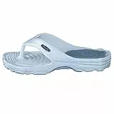 chung shi Unisex Zori Zehentrenner, Weiss/Grau, 43 EU (XL)