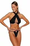 Trendyol Damen Damen-Bikinihose Mit Normaler Taille Und Hohem Bein Bademode, Schwarz, 36 EU
