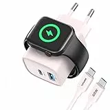TOPADRE Apple Watch Ladegerät, 3-in-1 20W USB C iPhone Ladegerät PD 3,0 Schnellladegerät für Apple Watch 11/10/9/8/7/Ultra/SE, USB C Ladekabel für iPhone17/16/15 Pro Max, für iPad/Airpods, Rosa
