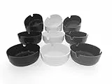 MC-Trend Aschenbecher 12er Set aus robustem Melamin Kunststoff – rund, wetterfest, stapelbar – 3 Farben – ideal für draußen und innen – perfekt für Balkon, Garten & Gastro (12 Stück)