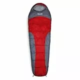 Lumaland Outdoor Schlafsack Mumienschlafsack, 230 x 80 cm, inklusive Packsack, 50 x 25 cm gepackt rot