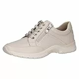 CAPRICE Damen Sneaker flach aus Leder mit Reißverschluss, Elfenbein (Offwhite Soft), 39 EU