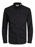 JACK & JONES Herren Freizeit Hemd JPRBLACARDIFF Slim Fit Schwarz Blau Weiss, Größe:S, Farbe:Black Slim FIT 12201905
