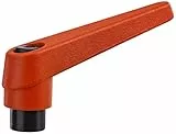 HALDER 24400.0321 Verstellbare Klemmhebel, Orange, d1=18 mm / d2=M8