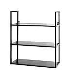 HAKU Wandregal schwarz, Metall - Maße: B 50 x H 58 x T 20 cm, Style: Modern