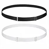 Cobee 2Stück GüRtel Ohne Schnalle, Stretchgürtel Damen Verstellbarer Elastischer Taillengürtel mit Flacher Schnalle Unsichtbar Elastischer Gürtel Damen Kein sichtbarer Taillengürtel für Jeans Hosen