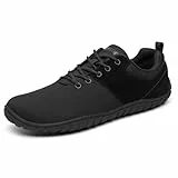 SAGUARO Barfußschuhe Wish Ⅰ- Knit Barfußschuhe Damen Herren Barfussschuhe Zehenschuhe Barfuß Schuhe Wide Toe Box Barefoot Shoes Weit Zehenbox Traillaufschuhe Barfusslaufschuhe Schwarz, Gr.41