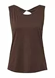 Top mit dekorativem Cut-Out Mokka 38