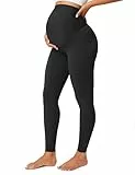 BAYDI Nudi Blickdichte Umstandsleggings High Waist Umstandshose Damen Schwangerschaft Leggings Lang Stretch Schwangere Hose