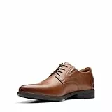 Clarks Whiddon Plain Toe Schnürhalbschuh für Herren, Oxford, Dark Tan Leder, 11 Wide