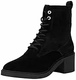 Tommy Hilfiger Damen Stiefel Suede Mid Heel Laceup mit Absatz, Schwarz (Black), 41
