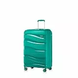 KONO Handgepäckkoffer 55cm Leicht Reisekoffer aus Polypropylen Hartschale Koffer mit 4 Rollen und TSA Schloss, 55x40x20cm (Grün)