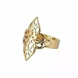 kkjoy Durchbrochener Papierschnitt Blumenring Edelstahl Verstellbare offene Fingerringe Versprechenring Schmuck Geschenk für Frauen Mädchen