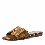 MARCO TOZZI Damen Pantoletten aus Leder mit Schnalle, Beige (Desert Comb), 39 EU